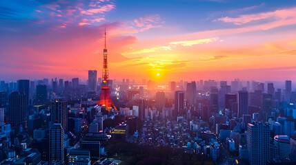 Fototapeta premium Business Consulting: A Japanese business consultant in Tokyo developing consulting reports with dynamic range optimization to ensure clear and detailed visual presentations