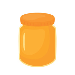 Delicious honey in jar hand drawn cute cartoon vector illustration
