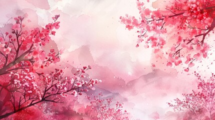 Delicate Dance of Cherry Blossoms in the Gentle Breeze
