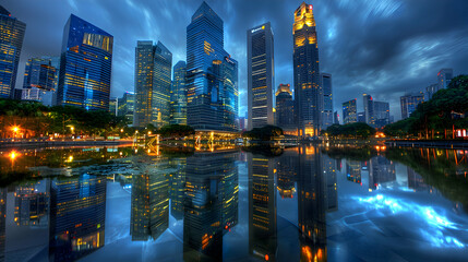 Fototapeta premium Business Consulting: A Singaporean business consultant in Singapore providing strategic advice with detailed presentations