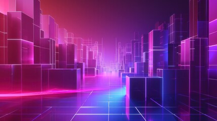 Fototapeta premium Neon Cityscape: A Futuristic Vision