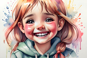 A cute girl smiling face