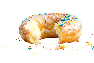 A Bite of Sweetness: A Glazed Donut with Sprinkles