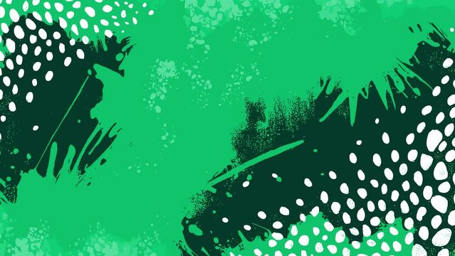 Abstract green leopard grunge animated brutal comic book style composition background