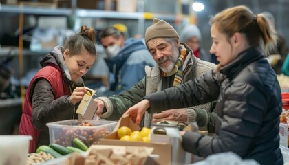 The moment volunteers distributed food to people in need in refugee camps