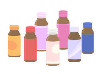 色々な種類の美容ドリンクのイラスト