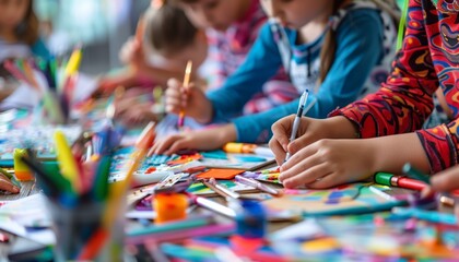 Children took part in arts and crafts activities at the charity day event