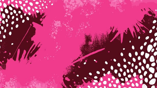 Abstract pink leopard grunge animated brutal comic book style composition background