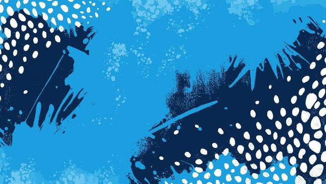 Abstract blue leopard grunge animated brutal comic book style composition background