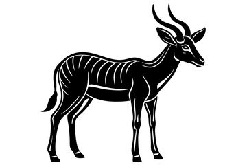 minimalist antelope silhouette vector art illustration
