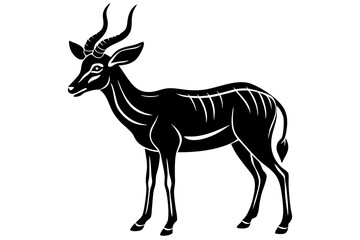 minimalist antelope silhouette vector art illustration
