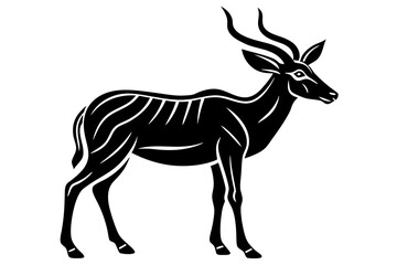 minimalist antelope silhouette vector art illustration