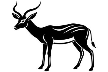 minimalist antelope silhouette vector art illustration