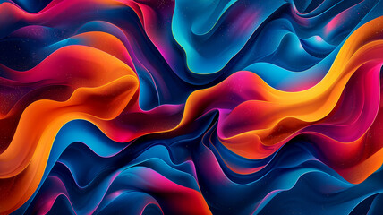 Obraz premium Abstract wavy design in blue, red, and orange