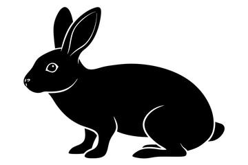 Rabbit icon silhouette vector art illustration