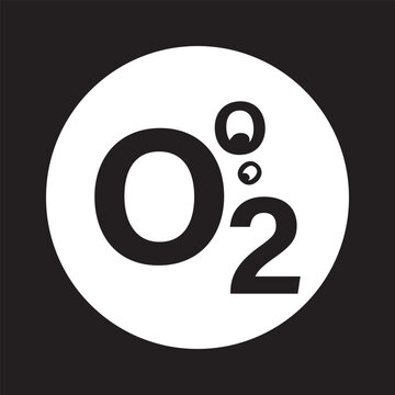 Oxygen O2 vector icon  in black  color. vector illustration. EPS 10/AI