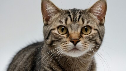 Obraz premium Closup shot of Cat with White background