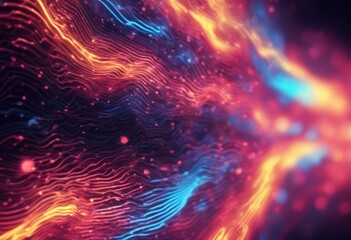 Fototapeta premium background neon bright sound dynamic waves colors wave colours vibrant abstract design music audio technology digital graphic illustration visual energy movement rythm