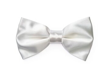 Elegant White Bow Tie Isolated on White