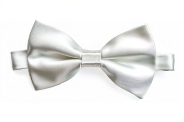 Elegant White Bow Tie Isolated on White Background