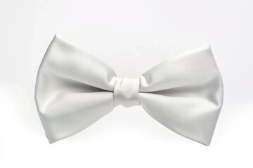 Elegant White Bow Tie on White Background