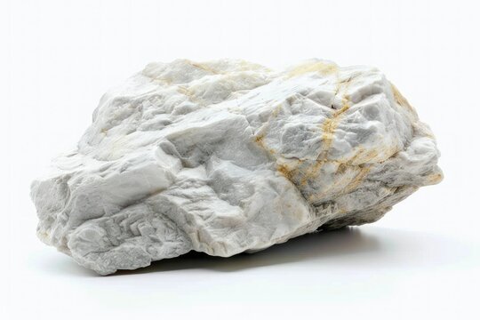 Raw Quartz Stone on White Background
