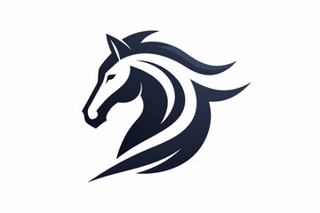 Minimalist horse logo icon silhouette vector art illustration