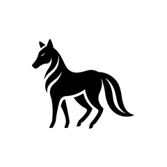 Minimalist horse logo icon silhouette vector art illustration
