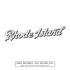 Rhode Island text effect vector. Editable college t-shirt design printable text effect vector