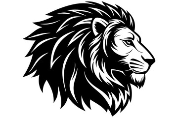 Lion head side logo icon vector art illustration