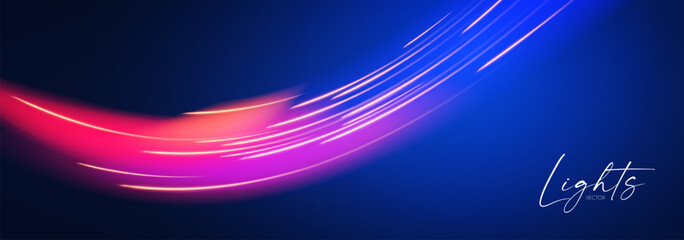 Motion light effect. Shining magic background and liquid speed light