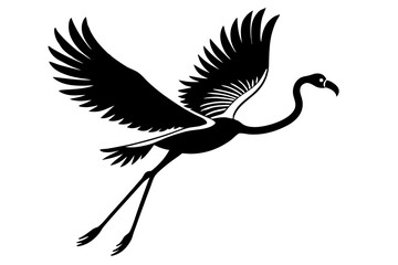 Flying flamingo icon vector art illustration