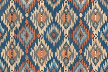 Geometric ethnic oriental ikat seamless pattern traditional design for background, carpet, wallpaper