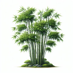 Bamboo Plant Isolated on White Background