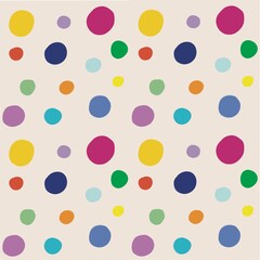 Cheerful multicolor polka dots on light background ,seamless pattern