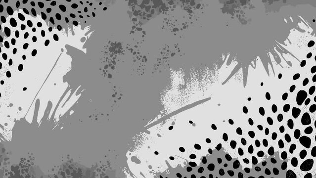 Abstract monochrome b&w leopard grunge animated brutal comic book style composition background