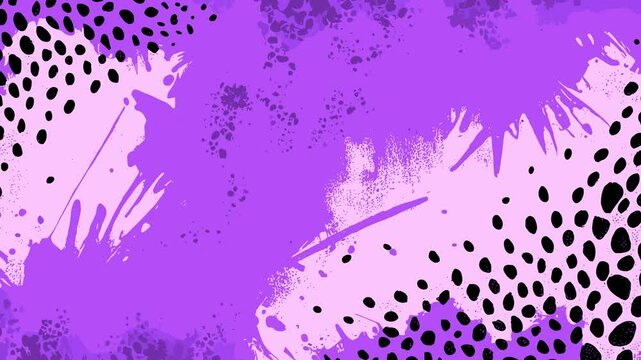 Abstract purple leopard grunge animated brutal comic book style composition background