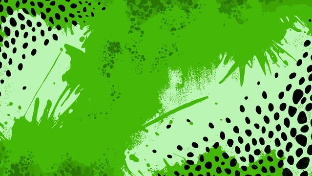 Abstract green leopard grunge animated brutal comic book style composition background