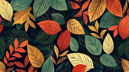 Leaf patterns in graphic design create nature-inspired, visually appealing elements for backgrounds or accents.