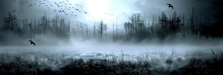 Fototapeta premium Mystical Foggy Forest