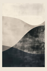 Minimalist abstract art print. Watercolor wall art. Modern painting. Created with Generative AI technology