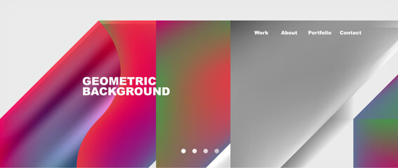 Abstract geometric shapes web design page. Vector Illustration For Wallpaper, Banner, Background, Card, Book Illustration, landing page