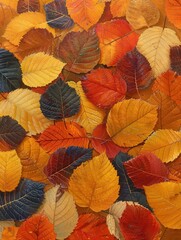 Fototapeta premium An assortment of colorful autumn leaves creating a vibrant fall-themed background