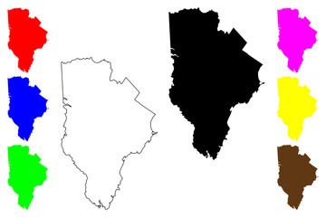 Obraz premium York County, Maine (U.S. county, United States of America, USA, U.S., US) map vector illustration, scribble sketch York map