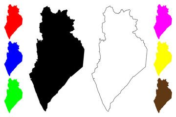 Perlis (States and federal territories of Malaysia, Federation of Malaysia) map vector illustration, scribble sketch Perlis Indera Kayangan map