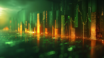 A professional design with shades of deep green and gold, featuring subtle graphs and currency symbols. This background is perfect for financial institutions, investment webinars