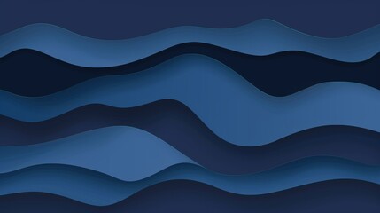 Blue wave pattern in a papercut style