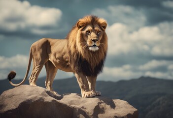 Obraz premium lion rock standing