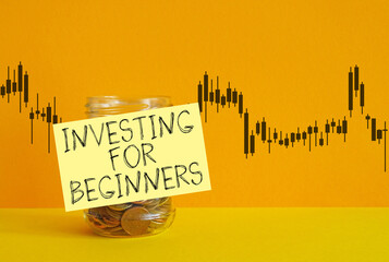 Investing for beginners is shown as business and financial concept. Investment tips