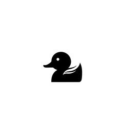illustration logo of minimalist outline of a duck